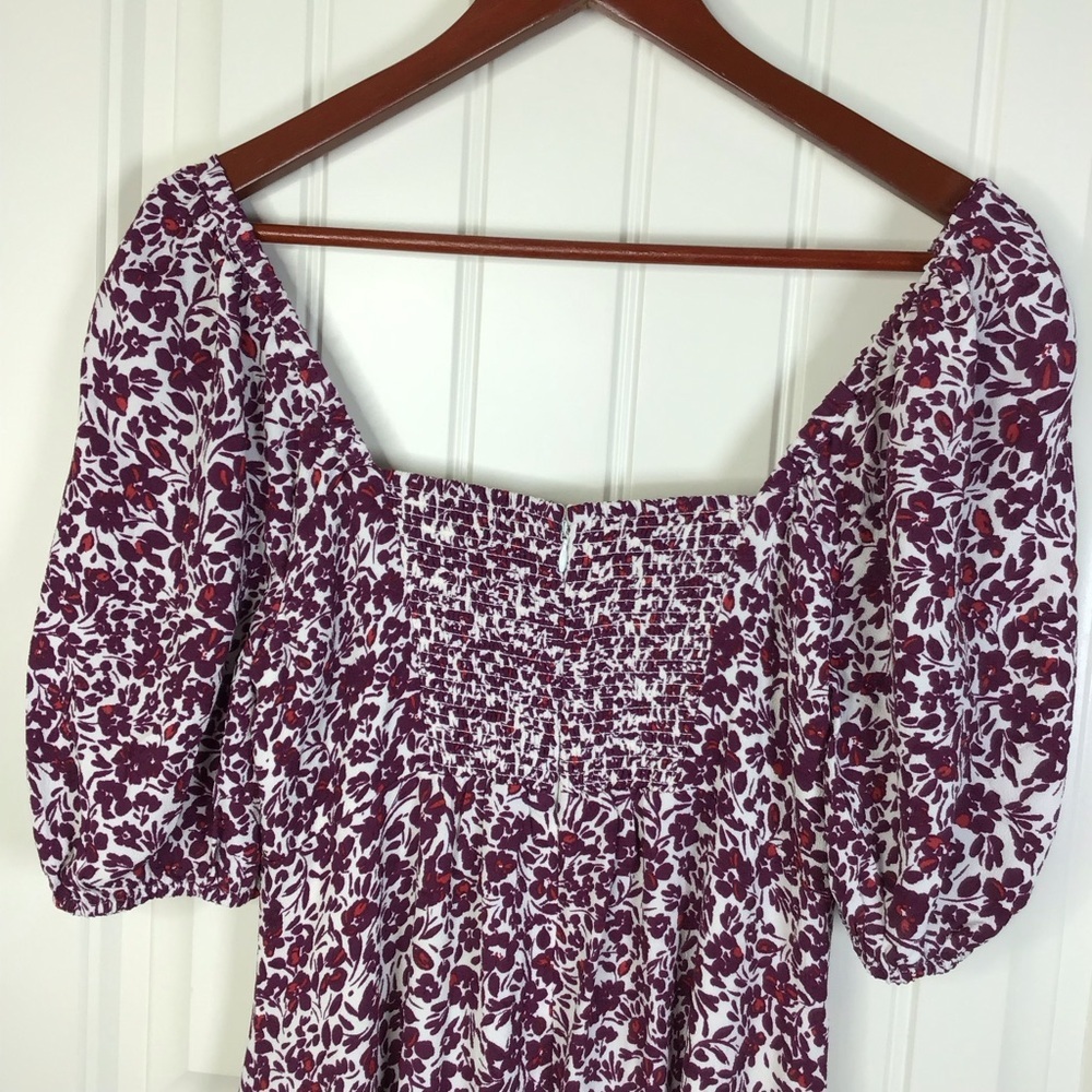 NWT Madewell Puff Sleeve Sweetheart Midi Dress in Floral Size 6. - Picture 8 of 10
